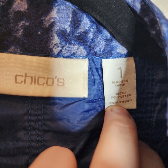 Chico's ruched blue zip blazer jacket - Picture 5 of 17